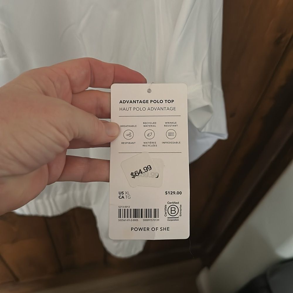 Athleta Advantage Polo Top Quarter Zip Pullover in Bright White Size XL - Picture 5 of 8
